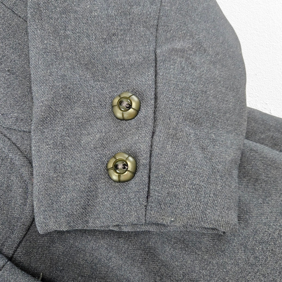 Vintage 1950s Gray Wool Princess Coat Gray Peter Pan Collar Overcoat Size XS - Picture 5 of 10